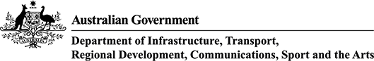 Logo of the Australian Government Department of Infrastructure, Transport, Regional Development, Communications and the Arts